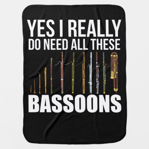 Bassoonist Gift Men Jazz Music Gifts Women Bassoon Baby Blanket