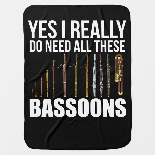 Bassoonist Gift Men Jazz Music Gifts Women Bassoon Baby Blanket (Front)