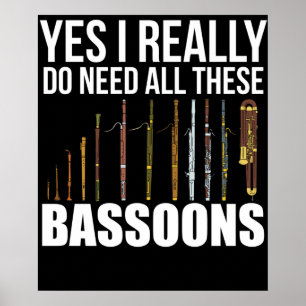 Bassoonist Gift Men Jazz Music Gifts Women Bassoon Poster