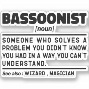 Bassoonist Noun Definition Musical Instrument Cool Sticker