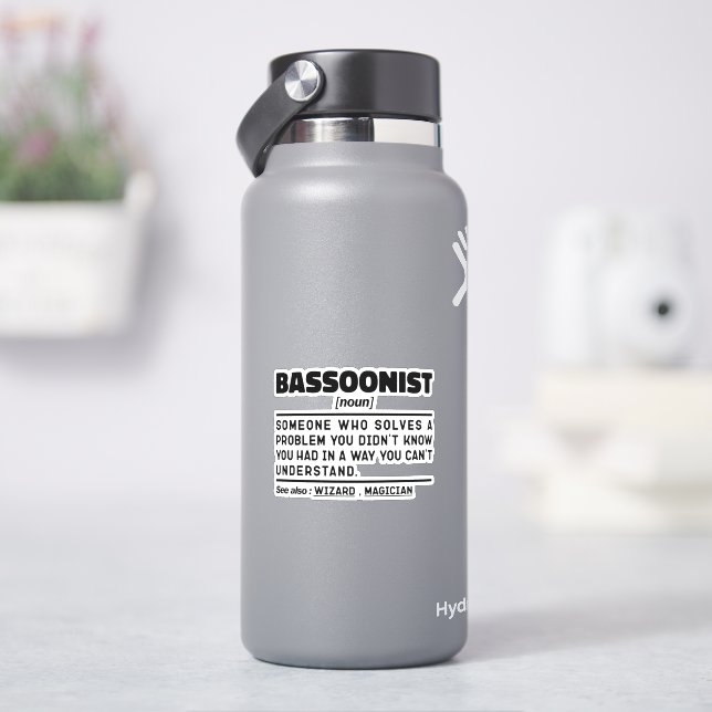 Bassoonist Noun Definition Musical Instrument Cool Sticker (HydroFlask)