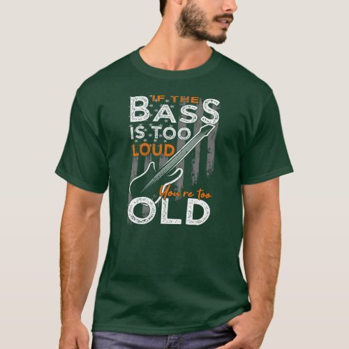 Bassplayer Bass Guitar Usa Flag funny Bassist T_Shirt