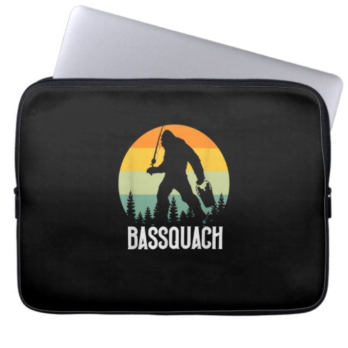 Bassquach Fishing Lucky Bass Fishing Sasquatch Laptop Sleeve