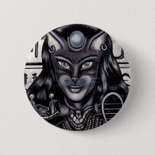 Bast Cat Goddess Egyptian Button