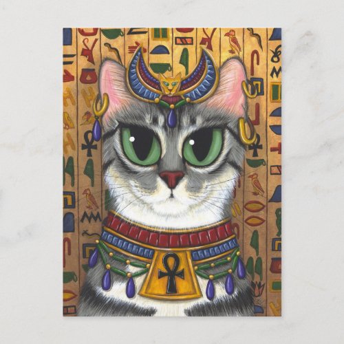 Bast Goddess Egyptian Bastet Cat Art Postcard