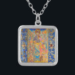 Bast Silver Plated Necklace<br><div class="desc">“Bast the Light-Bringer” An original Kemetic icon by Ptahmassu Nofra-Uaa Consecrated to the memory of Lady Olivia Robertson, Priestess of Isis and co-founder of the Fellowship of Isis original work: extra fine mineral watercolor, 22k gold, semi precious and precious stones, Austrian crystal on 8” x 10” archival panel In “Bast...</div>