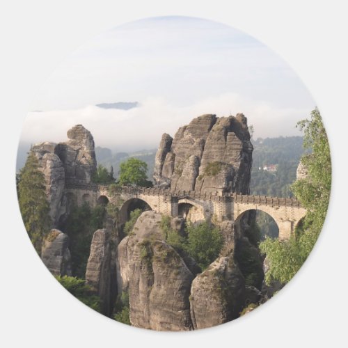 Bastei Bridge in Germany round sticker