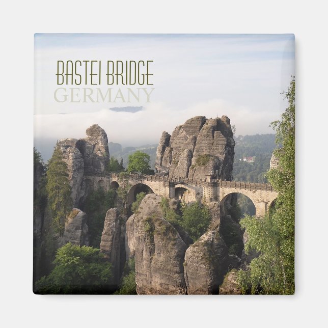 Bastei Bridge In Saxon Switzerland text magnet (Front)