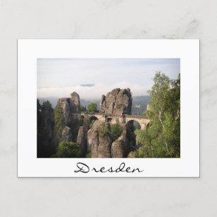 Bastei Bridge near Dresden white postcard