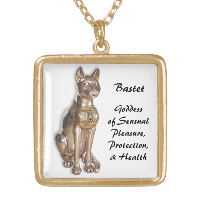 Bastet 1 gold plated necklace (Front)