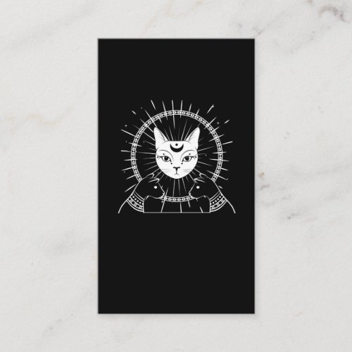 Bastet Ancient Egypt Cat Crescent Goth Moon Business Card