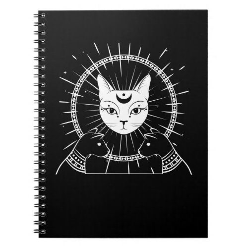 Bastet Ancient Egypt Cat Crescent Goth Moon Notebook