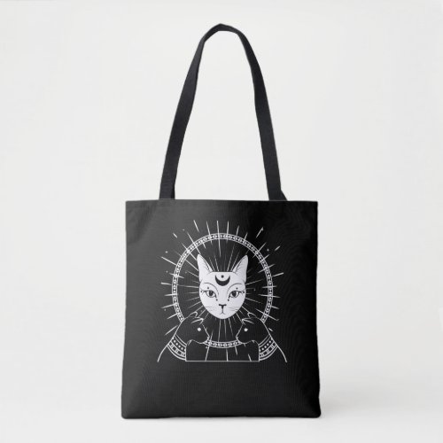 Bastet Ancient Egypt Cat Crescent Goth Moon Tote Bag