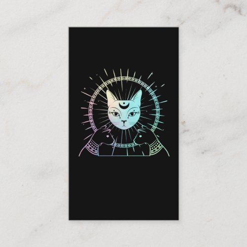 Bastet Ancient Egypt Cat Crescent Pastel Goth Moon Business Card