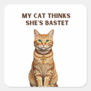 Bastet Cat Ancient Premium Sticker Gold Ankh