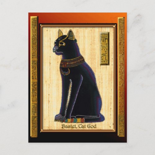 BASTET  Cat God Egyptian Art Postcard Design