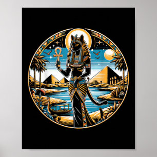 Bastet Cat Goddess Ancient Egypt Egyptian Mytholog Poster