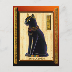 BASTET ~ Egyptian Cat God Historic Art Postcard