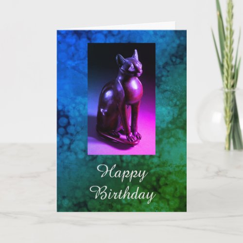 Bastet Egyptian cat goddess birthday card