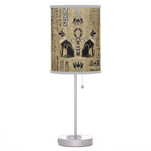 Bastet _ Egyptian Cats And Ankh Cross Table Lamp