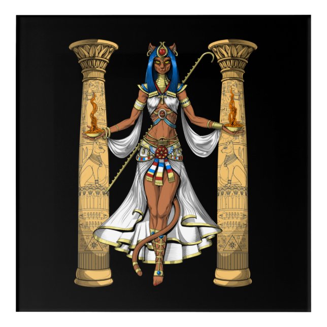 Bastet Egyptian Goddess Acrylic Print (Front)