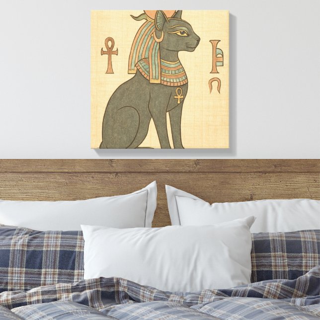 Bastet Egyptian Goddess Canvas Art (Insitu(Bedroom))