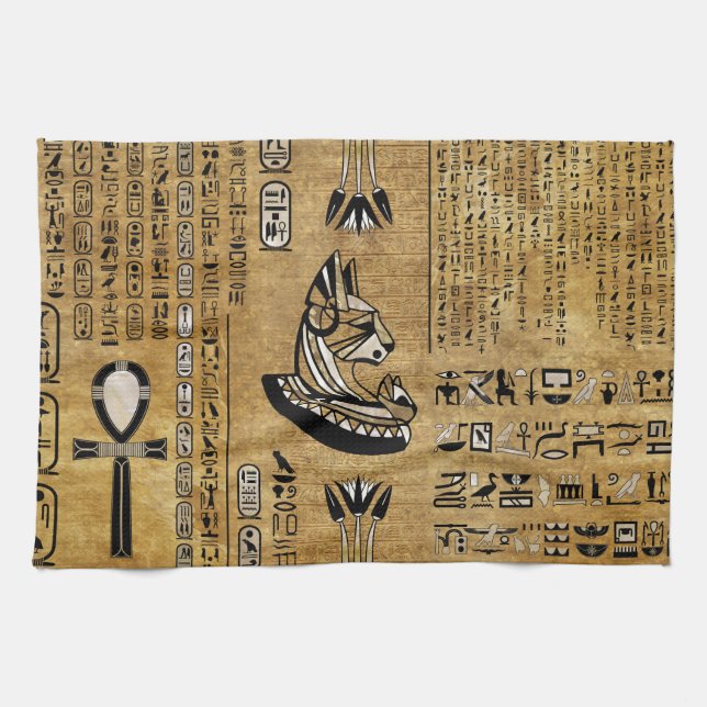 Bastet - Egyptian Goddess Kitchen Towel (Horizontal)