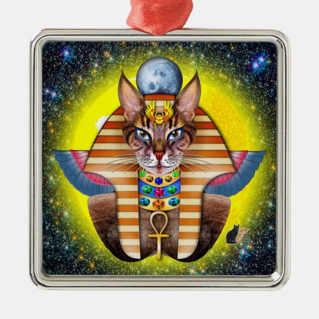 Bastet Metal Ornament (Front)