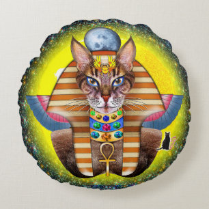 Bastet Round Pillow