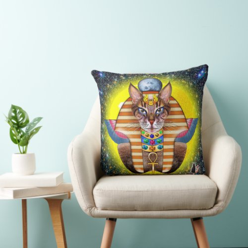 Bastet Throw Pillow