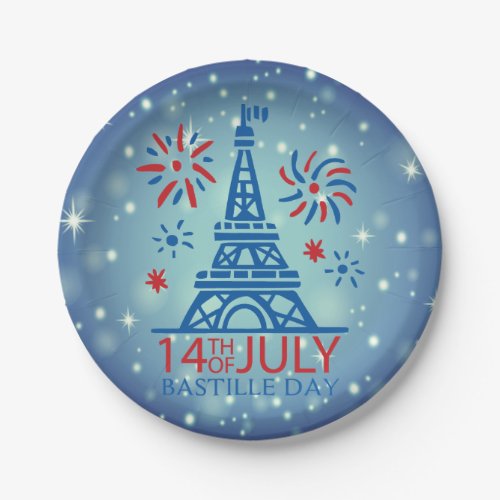 Bastille Day 14th July France French National  7 Paper Plates