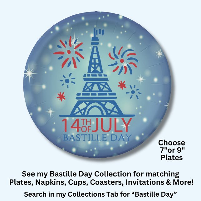 Bastille Day 14th July France French National  7" Paper Plates (Creator Uploaded)