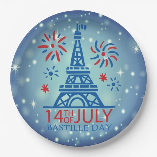 Bastille Day 14th July France French National  9 Paper Plates