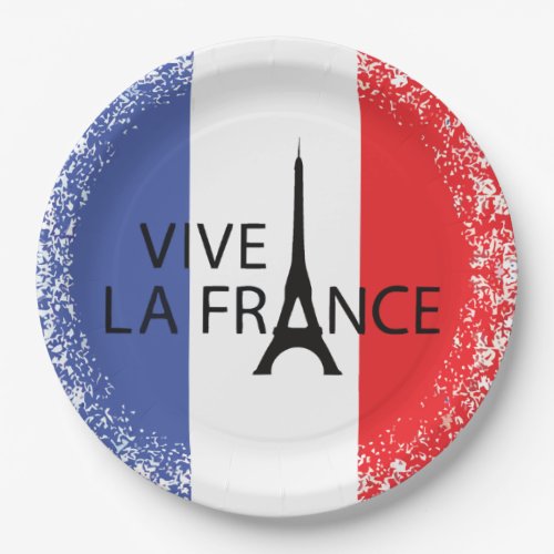 Bastille Day 14th July France French National 9 Paper Plates