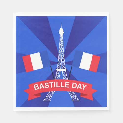 Bastille Day 14th July France French National Day Napkins