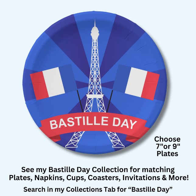 Bastille Day 14th July France French National Day Paper Plates (Creator Uploaded)