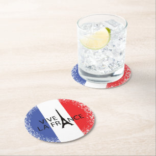 Bastille Day 14th July France French National Round Paper Coaster