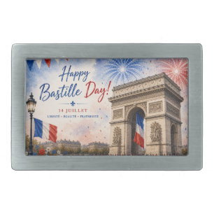 Bastille day Arc de triomphe Paris France firework Belt Buckle