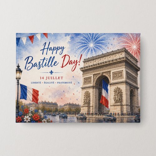 Bastille day Arc de triomphe Paris France firework Button
