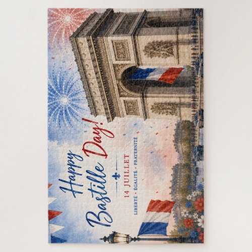 Bastille day Arc de triomphe Paris France firework Jigsaw Puzzle