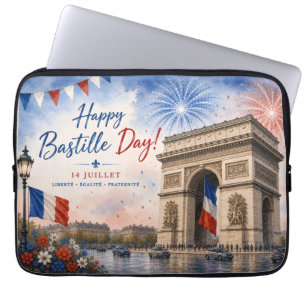 Bastille day Arc de triomphe Paris France firework Laptop Sleeve