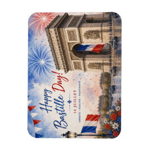Bastille day Arc de triomphe Paris France firework Magnet