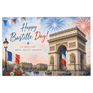 Bastille day Arc de triomphe Paris France firework Metal Print