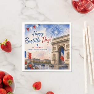 Bastille day Arc de triomphe Paris France firework Napkins