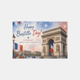 Bastille day Arc de triomphe Paris France firework Rug
