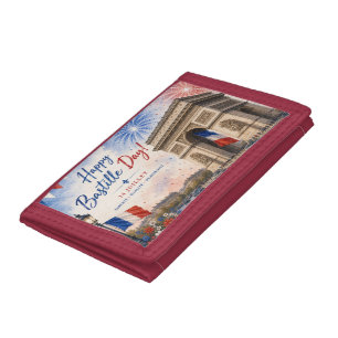 Bastille day Arc de triomphe Paris France firework Trifold Wallet