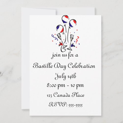 Bastille Day Balloons Invitation