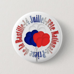 Bastille Day Balloons Button