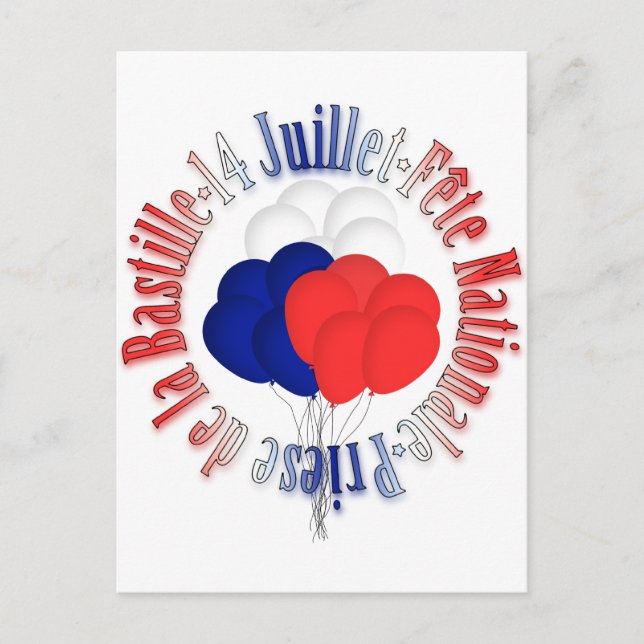 Bastille Day Balloons Postcard (Front)