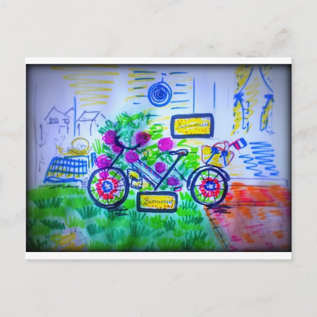 Bastille day celebration invitation postcard (Front)